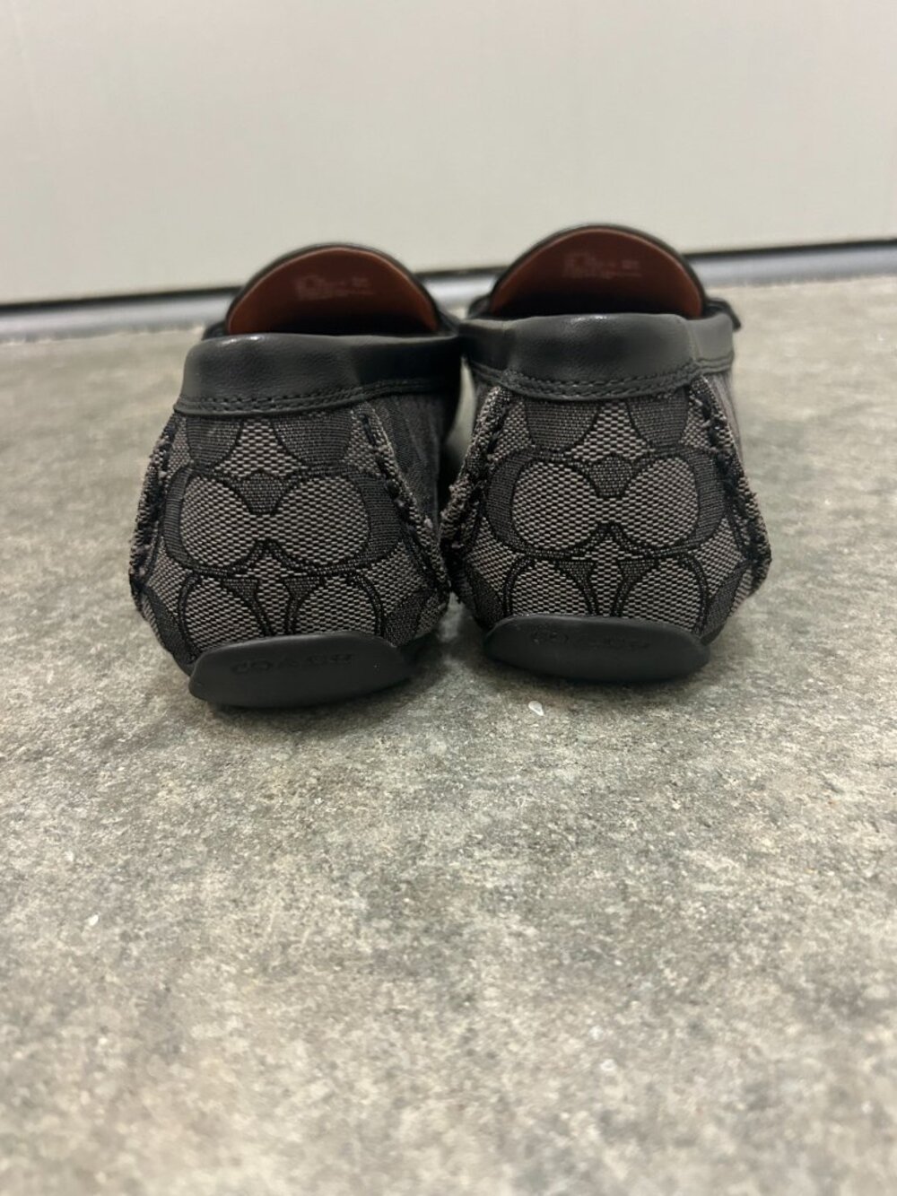 Coach Mona Driver Signature Jacquard Smoke Coal Black Loafers Flats Size 9B New - Picture 13 of 16